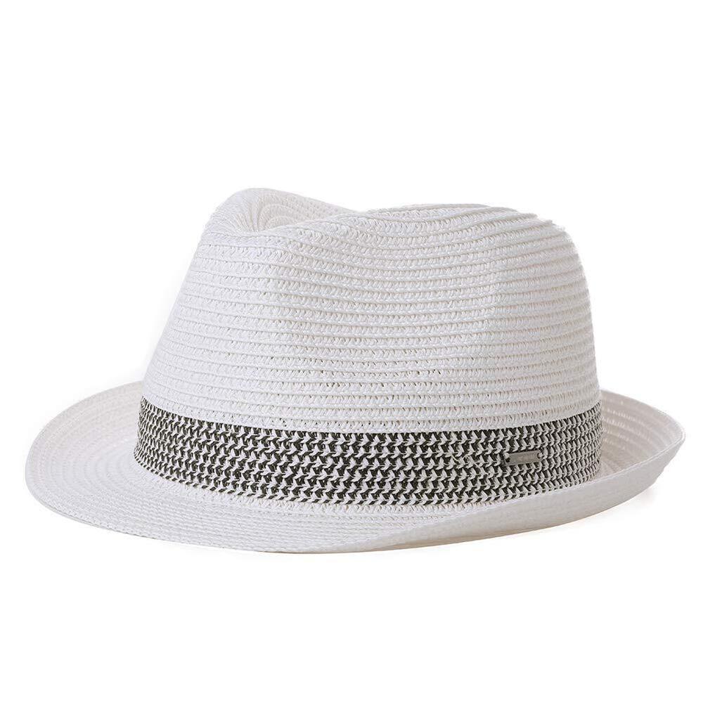 1858 Packable Straw Fedora Panama Sun Summer Beach Hat Cuban Trilby 64-66cm